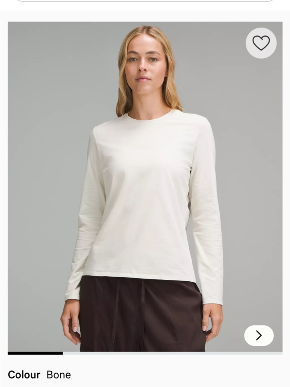 NWT Lululemon Long Sleeve Crewneck Top - XS - Organic Cotton